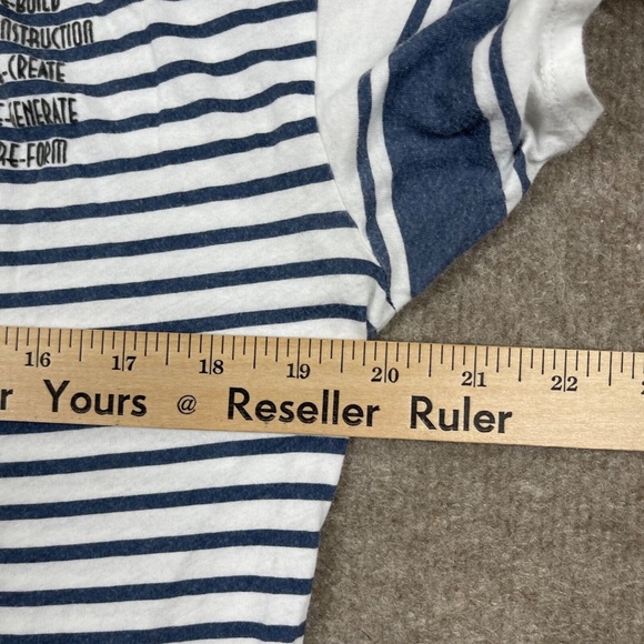 Vintage Y2k Diesel T Shirt Women's Size M White Striped Short Sleeve Designer - Picture 5 of 6